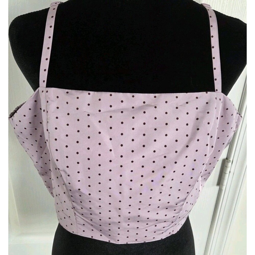 The Occasion by Old Navy Purple Polka Dot Smocked Spaghetti Strap Cami - Size L